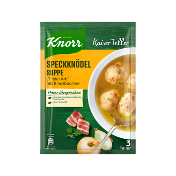 Knorr Kaiser Teller Speckknödel-Suppe "Tiroler Art" mit Rindsbouillon, 3 Teller